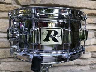 Vintage Rogers Big - R Superten 14x6.  5 Chrome Over Steel Snare Drum