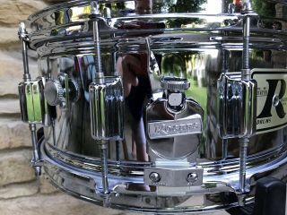 Vintage Rogers Big - R Superten 14x6.  5 Chrome Over Steel Snare Drum 6