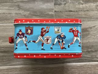 Vintage 1964 NFL Quarterback metal lunchbox.  Packers - Chicago Bears - Browns - Giants 4