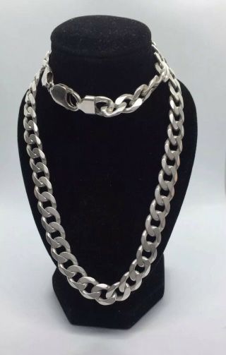 Vintage Sterling Silver 925 Chunky Links Mens Necklace/chain 66g