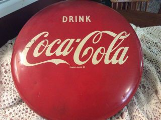 Authentic Antique Vintage Coca Cola 16” Red & White Button