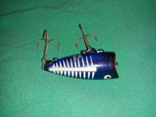 vintage HEDDON CHUGGER SPOOK JR fishing lure Cobalt Blue Shore 6