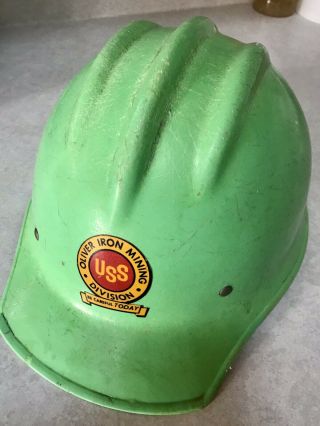 Vintage GREEN BULLARD 502 FIBERGLASS Hard Boiled HARD HAT IRONWORKER 2