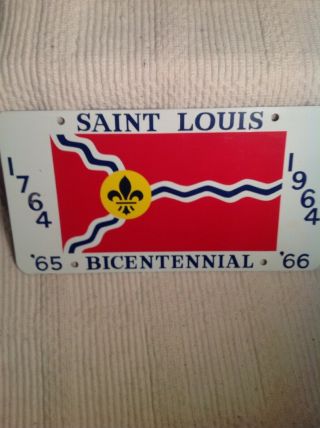 St.  Louis Missouri Bicentennial 1764 1964 Vintage 1965 1966 License Plate