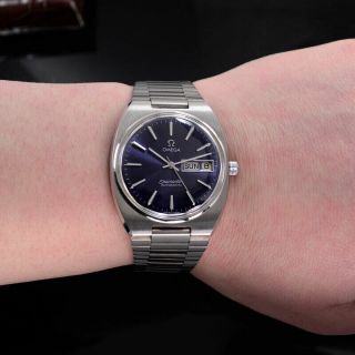 VINTAGE OMEGA SEAMASTER AUTOMATIC BLUE DIAL DAY&DATE DRESS MEN ' S WATCH RARE ITEM 8