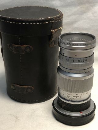 Leica Leitz 90mm F4 Elmar Lens M Mount Vintage With Case E39 Uva Filter M3 M2 M6