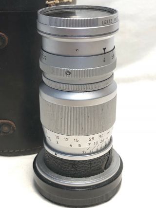 Leica Leitz 90mm f4 Elmar Lens M Mount Vintage With Case E39 UVa Filter M3 M2 M6 3