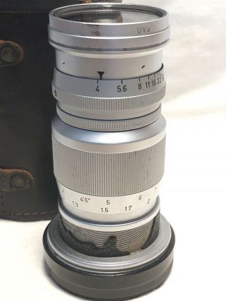 Leica Leitz 90mm f4 Elmar Lens M Mount Vintage With Case E39 UVa Filter M3 M2 M6 4