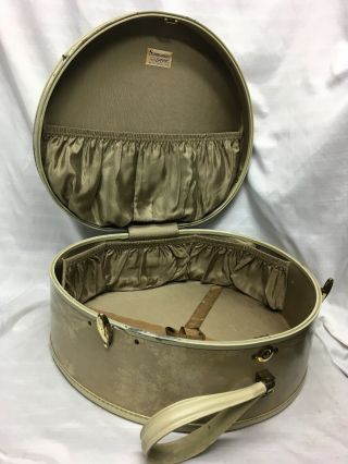 Samsonite 4520 Vintage 18”x7” Train Case Hat Box Luggage Very Without Key