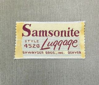 SAMSONITE 4520 Vintage 18”x7” Train Case Hat Box Luggage Very Without Key 5