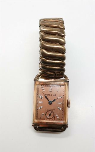 Retro Vintage 1940s/50s Bulova Rose Gold Gf 21j Ladies Wristwatch