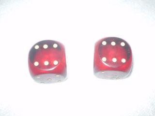 Vintage 2 Large Bakelit Faturan Red Dice 110 g total weight 11