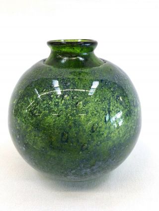 Vtg Hand Blown Art Glass Vase By Benny Motzfeldt Ransfjord Norway Modernist 60s