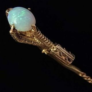 Antique Victorian 18ct Gold & Opal Claw Stickpin