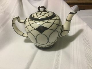 Vintage Lenox Silver Overlay Teapot Art Nouveau 6 Inch Tall