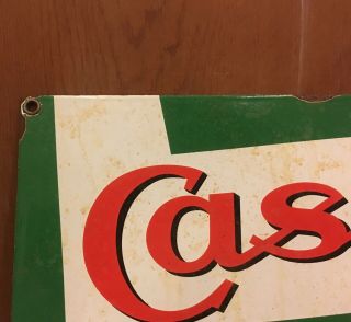 Vintage Large 17” Castrol Oil Gas Petroleum Porcelain Service Station Sign 3