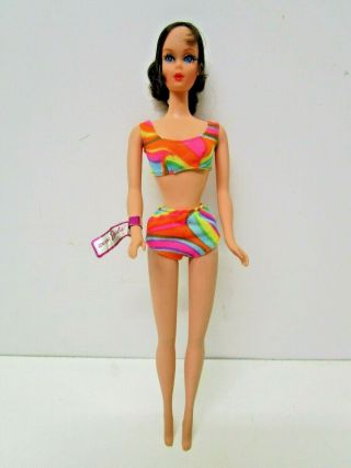 Vintage 1969 Mattel Talking Barbie With Wrist Tag Tlc Mute