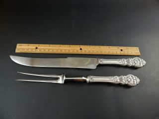 Vintage Norwegian Sterling Silver Carving Set Knife Fork Th Marthinsen Norway