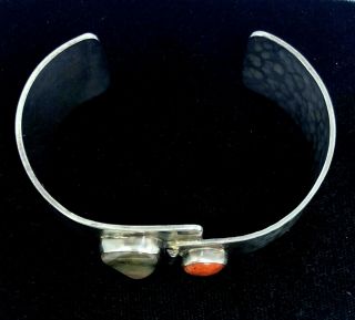 VINTAGE NATIVE AMERICAN DESIGNER SIGNED Rs STERLING SILVER CUFF BRACELET 4