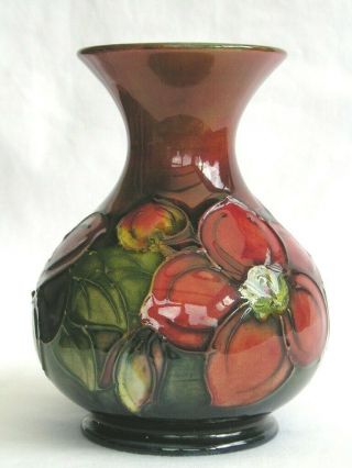 Moorcroft Pottery Vintage Flambe Clematis Vase.