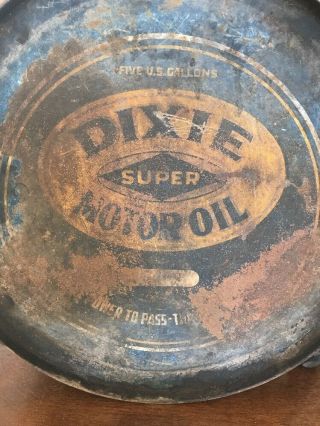 RARE Dixie Motor Oil 5 Gallon Rocker Can,  GREAT CAN 6