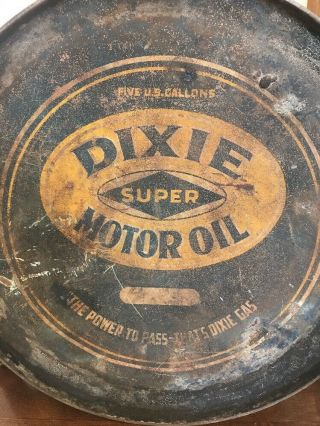 RARE Dixie Motor Oil 5 Gallon Rocker Can,  GREAT CAN 9
