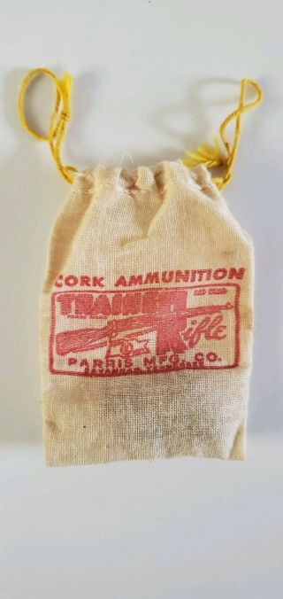 Vintage Parris Mfg.  Co.  Trainer Rifle Cork Ammunition Bag - Savannah Tennessee