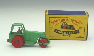 Vintage Lesney Matchbox - No.  1a Aveling Road Roller - Boxed