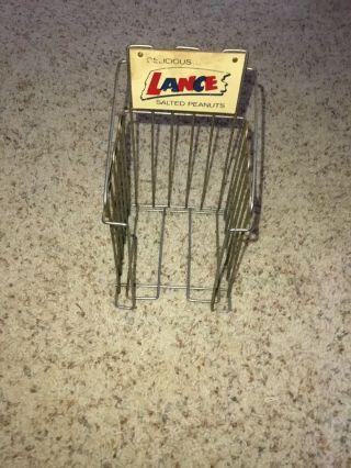 Lance Salted Peanut Metal Stand Vintage 1970’s Counter Rack Rare Lance Chips