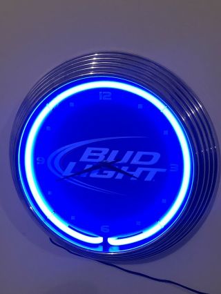 BUD LIGHT VINTAGE NEON WALL CLOCK 2