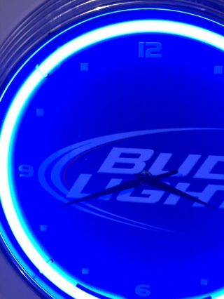 BUD LIGHT VINTAGE NEON WALL CLOCK 3