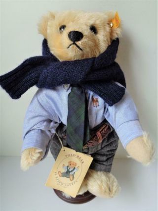 Vintage Steiff Polo Ralph Lauren The Preppy Bear 406225 14 " Dressed Teddy