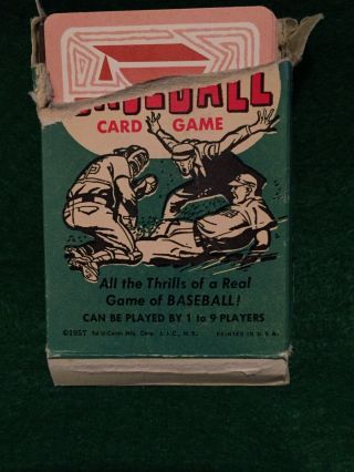 Vintage 1957 ED - U - CARDS Baseball Card Game Scorecard 2