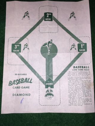 Vintage 1957 ED - U - CARDS Baseball Card Game Scorecard 3