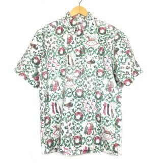 Rare Vtg 1984 Reyn Spooner Christmas Theme Aloha Camp Shirt Size L