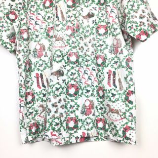 Rare Vtg 1984 Reyn Spooner Christmas Theme Aloha Camp Shirt Size L 3