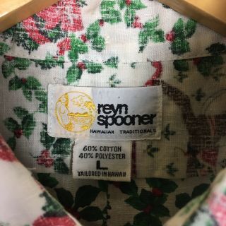 Rare Vtg 1984 Reyn Spooner Christmas Theme Aloha Camp Shirt Size L 5