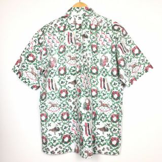 Rare Vtg 1984 Reyn Spooner Christmas Theme Aloha Camp Shirt Size L 6