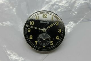 VINTAGE Helvetia Mens DH Military Wrist Watch Black Dial General 82A 6