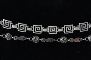 8 x Vintage.  925 Sterling Silver CHOKER NECKLACE inc Greek Key,  Modernist (219g) 2