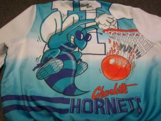 Vtg 90s Chalk Line Nba Charlotte Hornets Fanimation Bomber Jacket Large L Rare