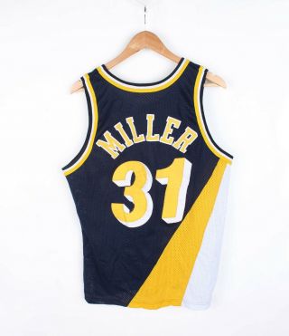 Vtg STITCHED Champion Indiana Pacers Jersey Shirt Miller NBA 90s Authentic 44 3