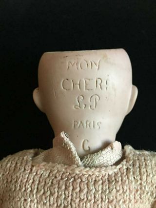 Antique rare French Leon Prieur Mon Cheri Bisque socket head pierced ears 13 