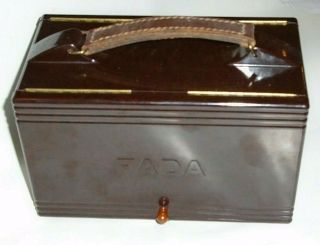 Vintage Art Deco Fada Portable Bakelite Tube Radio Model P80 &