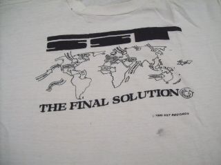 Sst Records " The Final Solution " T - Shirt Medium Black Flag Minuteman 1985 Punk