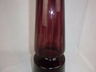 Vtg Mid Century HUGE Amethyst Swirl Design Empoli Smooth Glass Floor Decanter 2