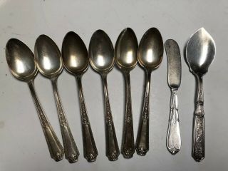 6 Towle Louis Xiv Sterling Silver Teaspoons,  Butter Pat Jelly Server 222g