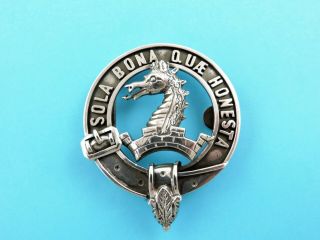 Rare Antique Scottish Provincial Silver Clan Badge,  Inverness 1880 Archer Crest
