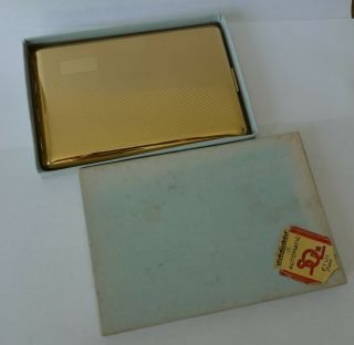 Nos Old Stock Vintage French Gold Plated Automatic Cigarette Case Box