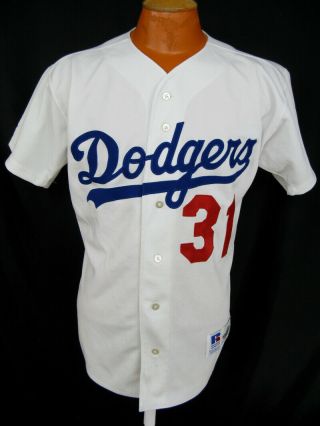 Vtg Los Angeles Dodgers Mike Piazza Russell Authentic Sewn Baseball Jersey 44